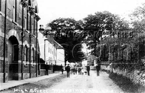 High Street looking north from the junction with Brigg Road, Messingham. 	