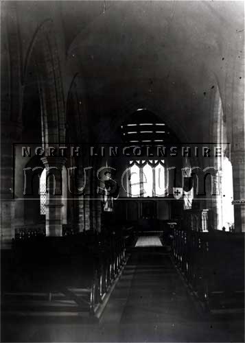 Interior of All Siants' parish church, Winterton, looking towards the chancel, c.1862-1880 	