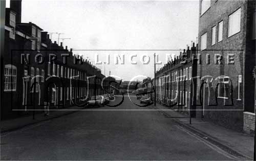 Trent Street, Scunthorpe, looking north in 1983 	