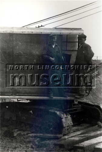 Workers involved in the construction of the railway line to Flixborough Wharf in 1937 	