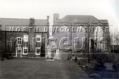 Medieval hall adjoining Goxhill Hall, South End, Goxhill in April 1985 	