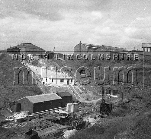 Santon Mining Company record photograph, Scunthorpe, showing the Mine entry off Dawes Lane in 1949 	