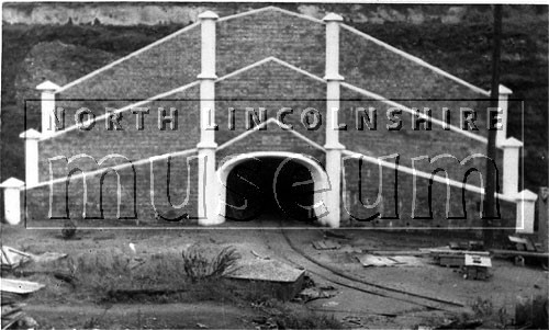 Santon Mining Company record photograph showing Winn's Ironstone Mine Adit Portal Facade, 12 October 1945 	