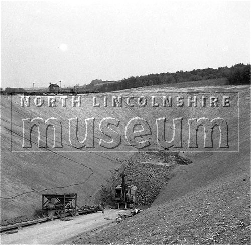 Santon Mining Company record photograph, amphitheatrical excavation of the entry to the United Steel Company' s underground mine at Dragonby 	