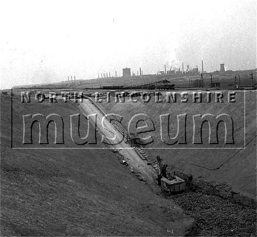 Santon Mining Company record photograph showing the excavation of the entry to the United Steel Company's mine at Dragonby 	