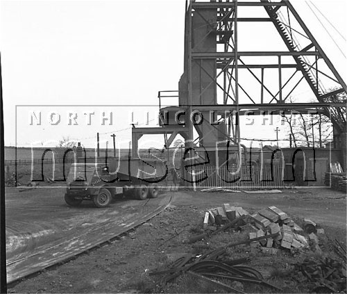 Santon Mining Company record phtograph, removing wet itonstonr from the mine, 22 May 1951 	