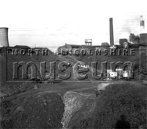 Santon Mining Company record photograph, the Mine Entry Area looking North West, showing the south edge of the stock ground, 17 October 1952 	