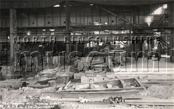 Record photograph of the Section Mill reconstruction at Appleby-Frodingham Steelworks, Scunthorpe, between 1946 and 1949 	