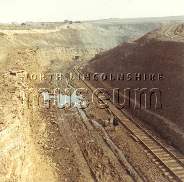 Record photograph of Berkeley South ironstone mine, north of Scunthorpe, taken soon after it ceased working on 12 March 1968 	