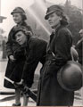 A combined demonstration of the Fire Services at Messingham during the Second World War in 1942. 	